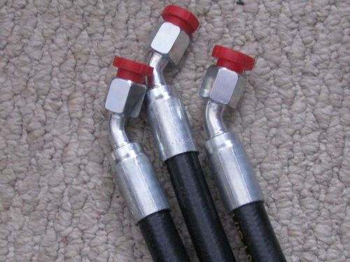 LOT OF 3 BRAND NEW HYDRAULIC HOSES 1/2 INCH 3000 PSI 3 FEET LONG ORFS