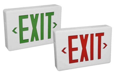 Hubbell lighting compass ecsxwgeb3 emergency led exit sign  green letters for sale