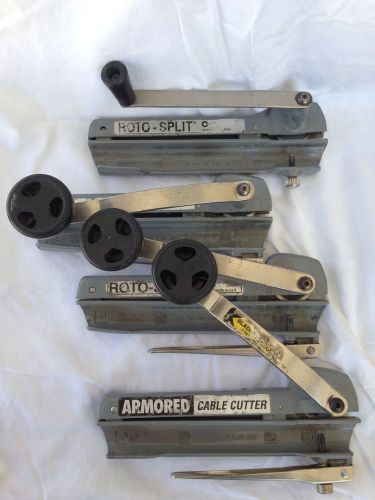 4 Roto-Split, Seatek, Armored Cable Cutters Hand Tools
