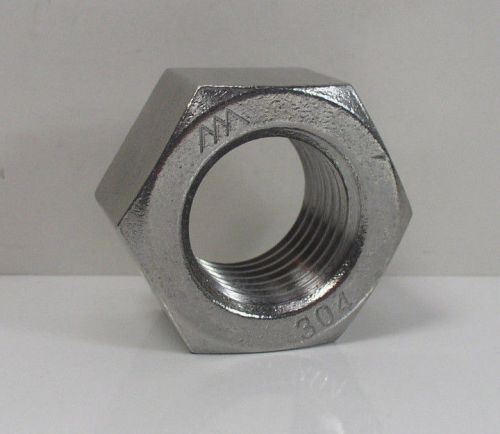 1-1/2&#034;-6 304 SS Heavy Hex Nut Stainless Steel 2-3/16&#034; Wide 1-1/4&#034; Thick