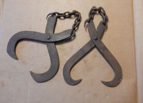 2 Sets Vintage Logging Tongs- Used with horse or oxen