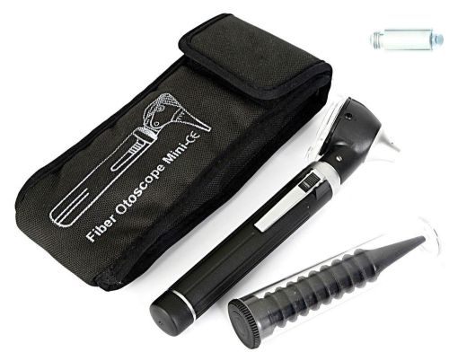 Black mini otoscope pocket fiber optic medical diagnostic for sale