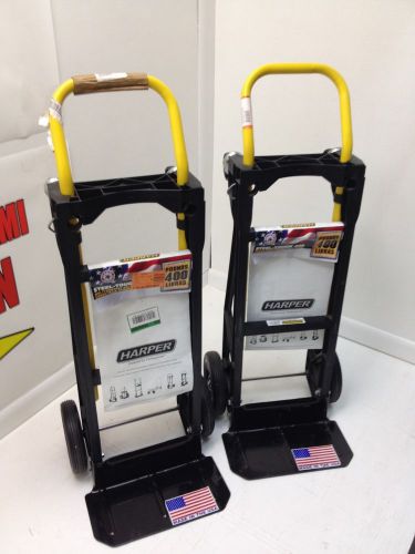 (2) harper trucks nylon 400 lb capacity convertible hand truck and dolly for sale