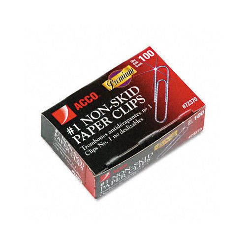 Acco brands, inc. nonskid premium paper clips, 100/box, 10 boxes/pack for sale