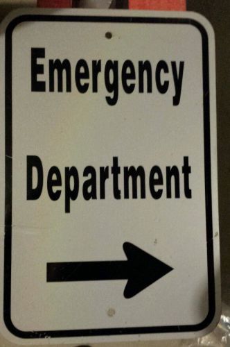 12x18 Black &amp;White, Type I Engineer Grade Reflective Emergency Department  Sign