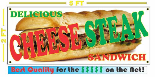 DELICIOUS CHEESE STEAK SANDWICH Full Color Banner Sign Philly Cheesesteak