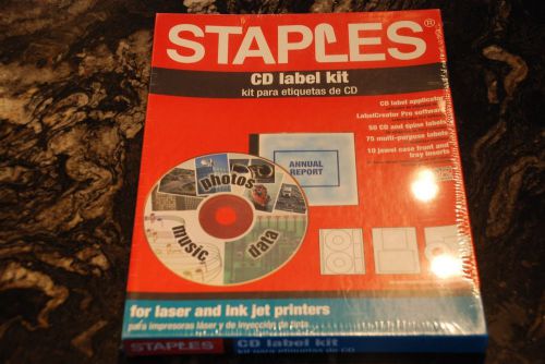 STAPLES CD LABEL KIT FOR LASRER AND INK JET PRINTERS