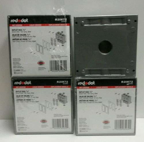 Red dot r2ih72 s409e  weatherproof box two gang 7 hole 3/4&#034;  lot of 4 for sale