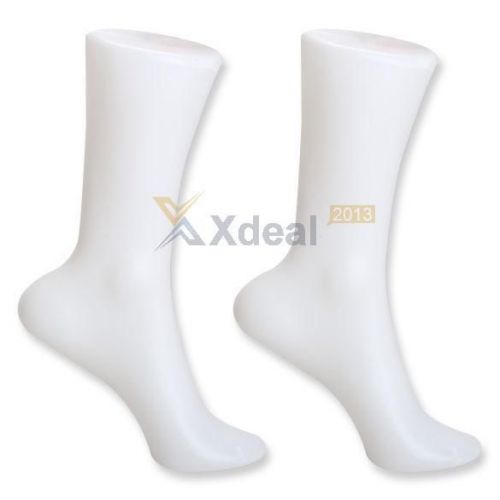 XD#3 2PCS Female Foot Sock Sox Display Mold Short Stocking Mannequin White