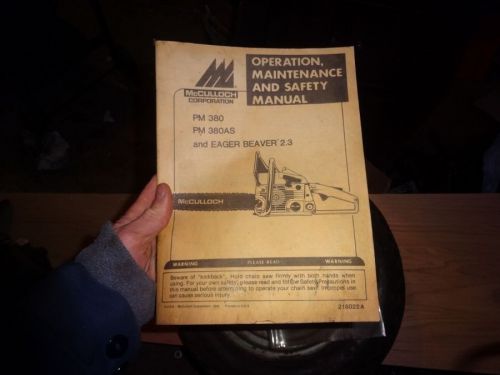 McCulloch PM 380 380AS Eager beaver 2.3 operation safety manual vtg