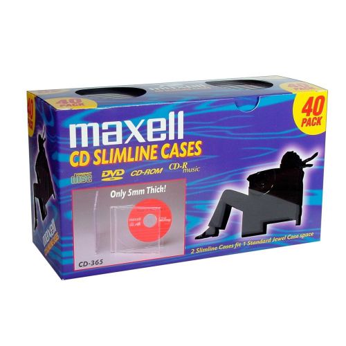 Maxell CD 365 Slimline Jewel Cases Jewel Case Book Fold Clear