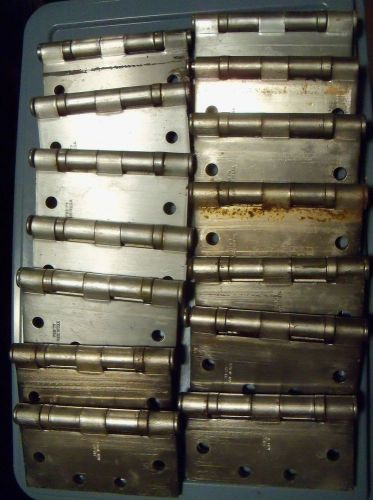 14 Steel Stanley Commerical Door Hinges FBB179 4 1/2&#034; Ball Bearing steel toned