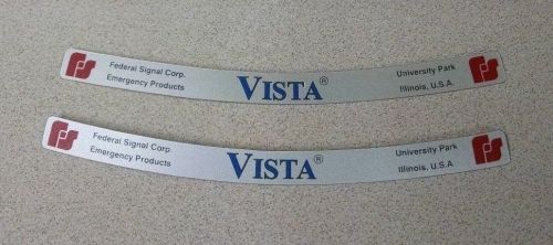 NEW Federal Signal Vista Emergency Light Bar Replacement Factory Nameplate Label