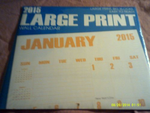 Large Print - 2015 16 Month  WALL CALENDAR - 12x11 - NEW