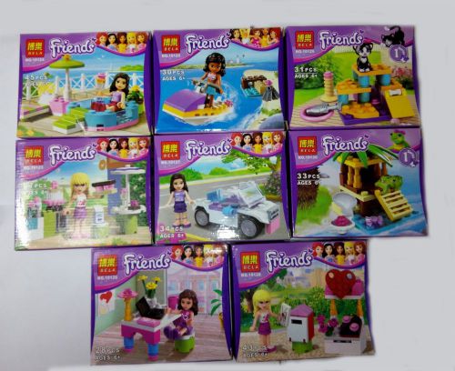 Lots 8 sets building toys Friends Series girl&#039;s gift all new in plastic bags