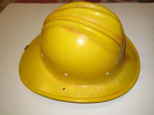 Vtg e.d. bullard hard boiled fiberglass fire fighter hard hat helmet fireman for sale