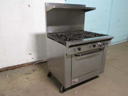 &#034;SOUTHBEND&#034; COMMERCIAL H.D.NATURAL GAS 6 BURNERS STOVE RANGE  w/OVEN, ON CASTERS