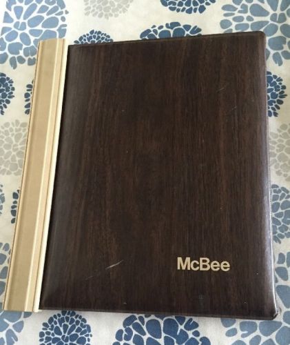 Retro Woodgrain Padded Folding Clip Board Bookkeeping McBee 9000 Vtg Brown