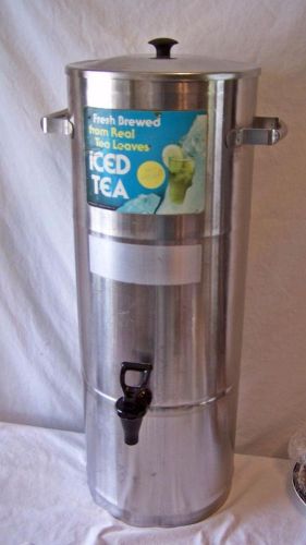 Vtg bun o matic stainless steel tea beverage 5 gallon dispenser urn with lid for sale