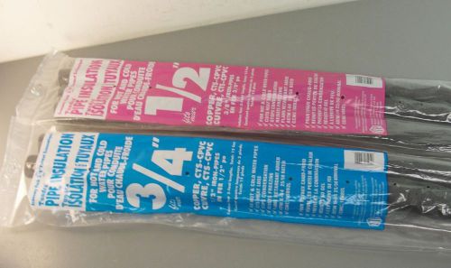 Itp copper steel foam pipe wrap slit insulation lot 5pc lagging 1/2&#034; &amp; 3/4&#034; x36&#034; for sale
