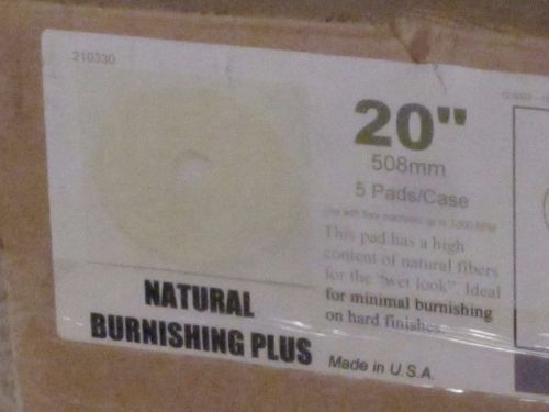 Set 5 20&#034; Natural Burnishing Plus Floor Machine Polishing Pads UP TO 3000 RPM