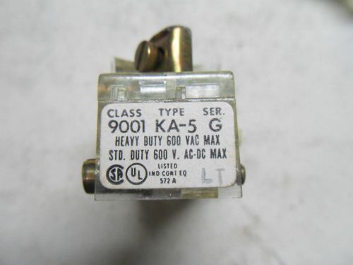 (B2) 1 LOT OF 2 USED SQUARE D 9001 KA5 SER G CONTACT BLOCKS