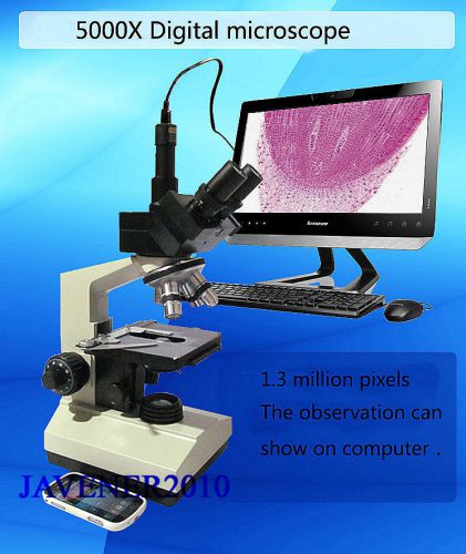 Professional Digital Microscope 1.3 Million Pixels 5000X With Binocular Tube
