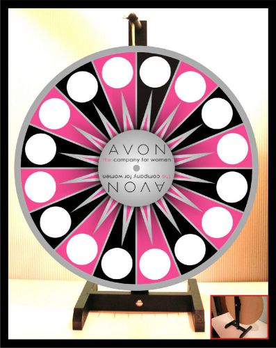Prize wheel 18&#034; spinning tabletop portable avon starburst silver center for sale