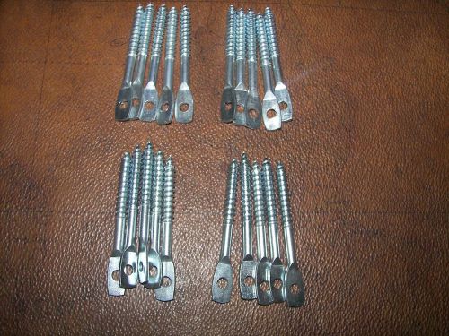 20 pcs Eye Lag Screws Bolts for Wood 1/4&#034;x3&#034; self tapping sharp point