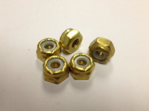 (100) 10-32 Brass Nylon Insert Lock Nuts