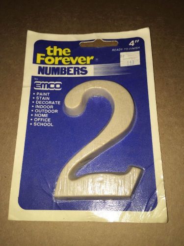 1 - 4&#034; Plastic EMCO Forever Number 2 For Home House Business Crafts