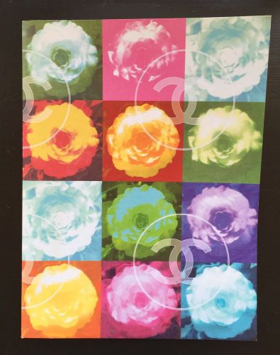 CHANEL Emblem 2 Pocket Document Folder Floral Print 9&#034;x12&#034;*** Looks Great***