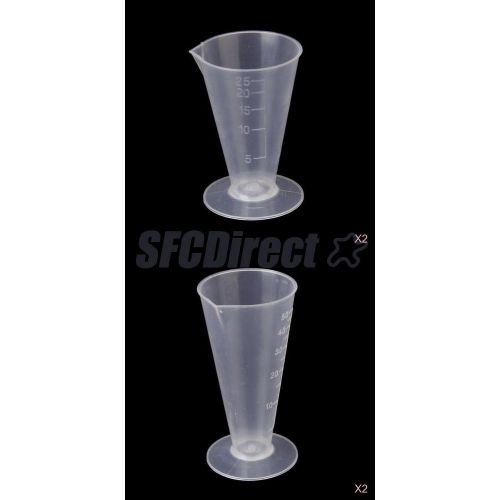 4x laboratory measurement beaker measuring cup graduated container 25ml 50ml for sale