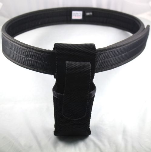 HEROS PRIDE 1205-M-34 Duty Belt with Pouch - Inner Loop Lined - Black - Medium