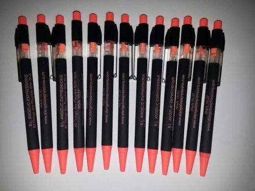 12Pk &#034;Bible Verse&#034; Neon Orange Ink Pen Set ( Black Ink )