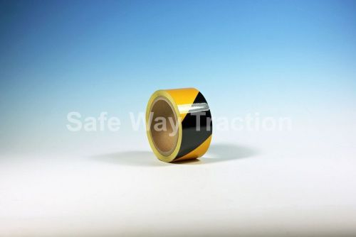 2&#034; x 30&#039; roll hazard reflective warning high visibility safety tape black yellow for sale