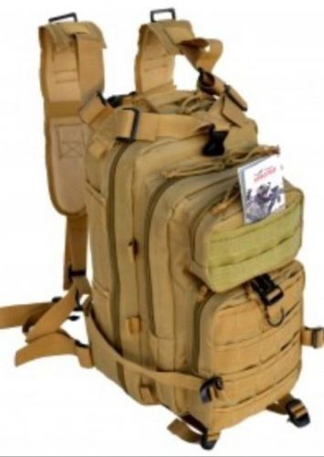 Tan Every Day Carry Tactical Assault Bag Day Pack Hiking Backpack Molle Webbing