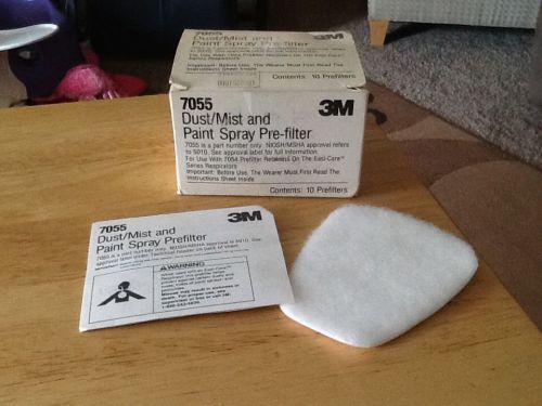 3M, 7055, Dust/Mist And Paint Spray Pre-filter, I Box (10 Filters), NOS