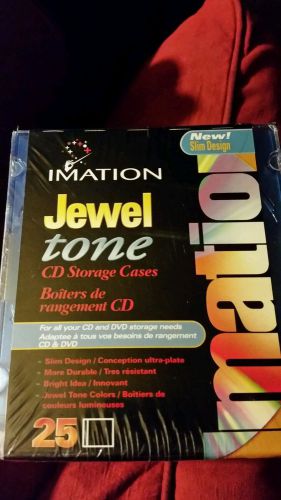 Imation Lot of 25 CD Jewel Cases In Jewel Tone Colors Slim Design