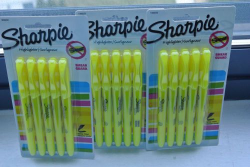 15  Pack Sharpie Highlighter Neon Yellow NARROW CHISEL Smear Guard Lowest price