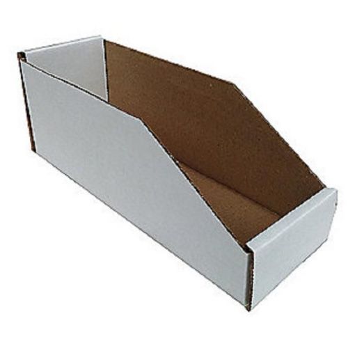 Corrugated Cardboard Open Top Bin Boxes 4&#034; x 15&#034; x 4 1/2&#034; (Bundle of 50)