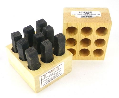 YOUNG BROS 08096 698690 3/8&#034; 0 - 9 Round Face Dot Numbers Steel Stamp Set USA 1B