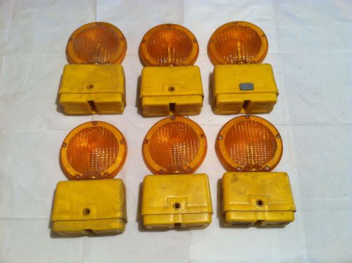 6 pyralite battety powered flashing barricade lights  model 800 for sale