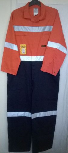 Bisley Safetywear Coverall Reflective Tape Size 107S Orange Navy BC6357TSW NewWT