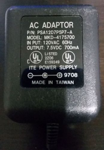 ITE Power Supply PSA12D7P5P7-A AC ADAPTER MKD-4175700 for Lynksys Network Hub