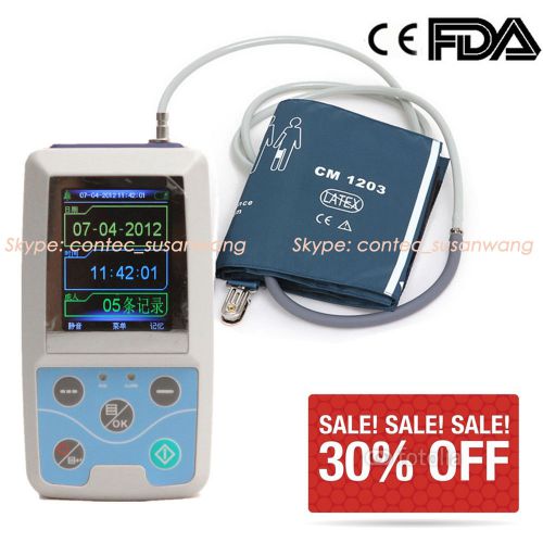 CE/FDA 24 hours Ambulatory Blood Pressure Monitor System NIBP,3 cuffs,30% off