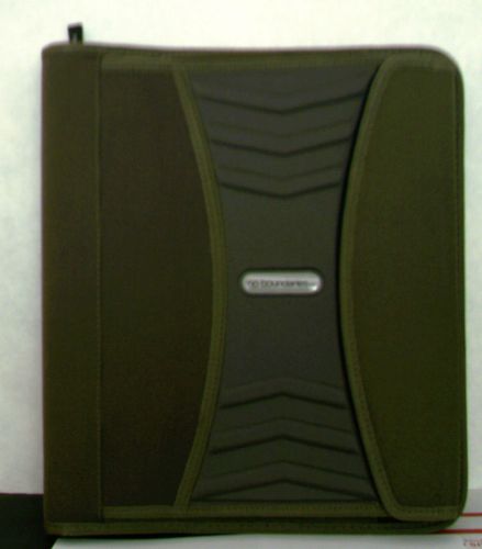 No boundaries 3&#034; Inch Zipper Binder Organizer Notebook Army Green &amp; Black Canvas