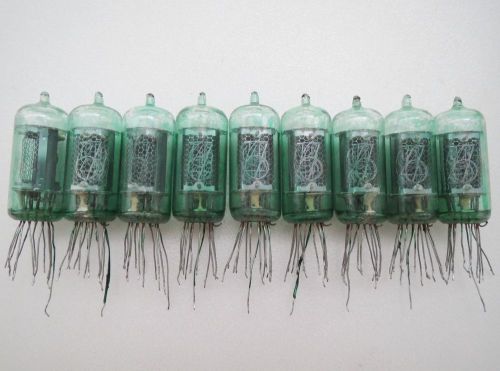 Lot of 9 Z573M/Z574М/Z570М RFT Nixie Clock Tubes.Tested.Hand-painted green.