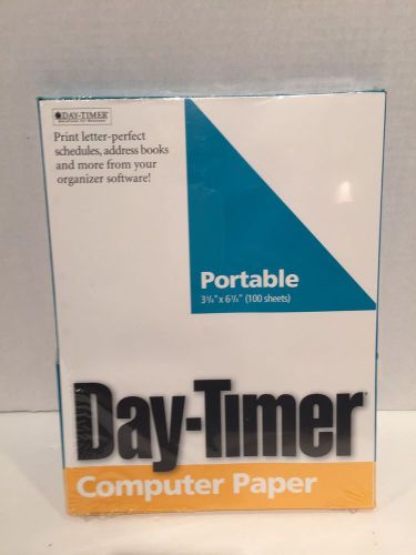 Day-Timer White Computer Paper PORTABLE SIZE planner Notebook Sealed New