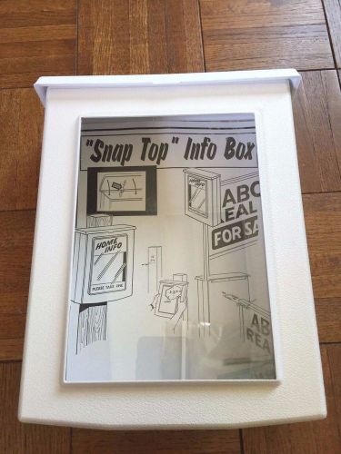 QTY 10 White &#034;Snap Top&#034; Info Box Brochure Holder Flyer Box Outdoor Realtor Style